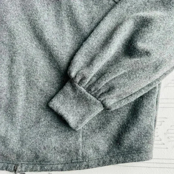 Prana Zillier Cropped Hooded Wool Blend Sweatshirt Gray Size Small - Picture 6 of 10